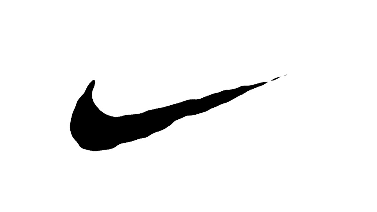 animation du logotype de la marque nike, numéro un